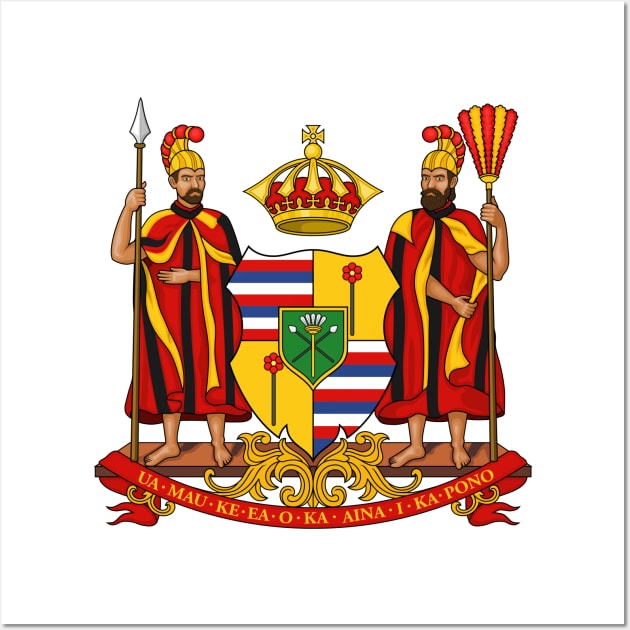 Royal Coat of Arms of the Kingdom of Hawai'i Wall Art by Puna Coast